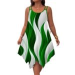 Printed Sleeveless Double Shoulder Strap at Hem A-line Dress for Women Plus Size - Image 5