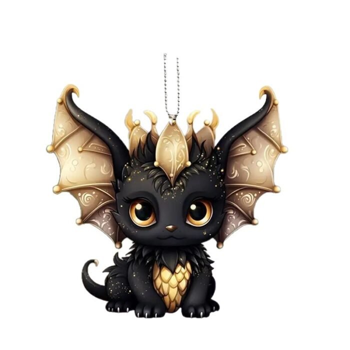 New Acrylic Flat Black Dragon Car Hanging Ornament for Backpack and Rearview Mirror Decoration - Image 5