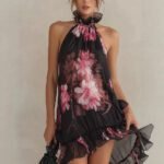 Summer New Women's Chiffon Printed Off-Shoulder Sexy Dress - Image 4