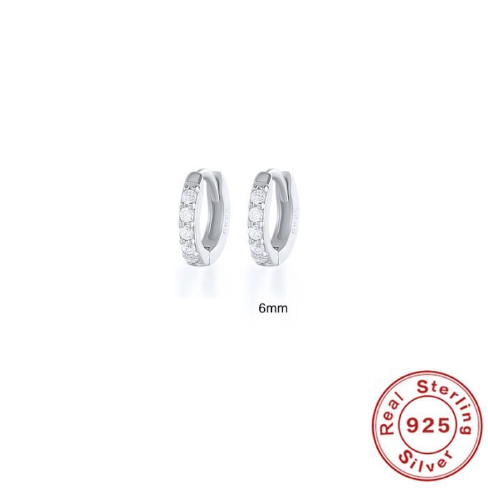 S925 Sterling Silver Circle Earrings with Turquoise and Diamond Inlay 18K Gold Plated Stud Earrings Jewelry - Image 12