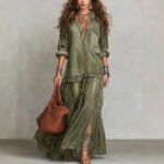 Vintage Denim-like Long Dress Casual Style - Image 4