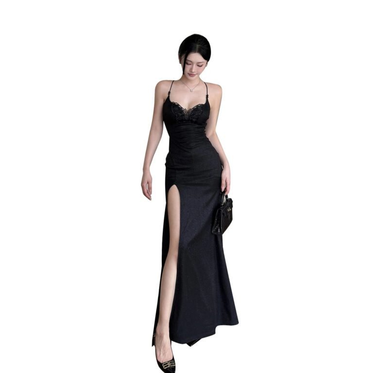 Sexy lace patchwork camisole evening dress for women