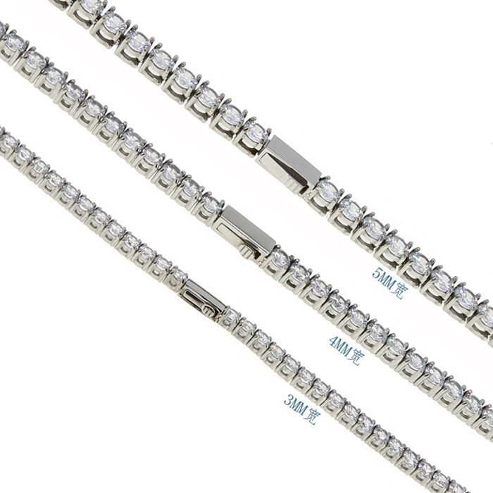 Stainless Steel 316 Polished Spring Ring Tennis Necklace for Men and Women, Fashionable Titanium Steel with Zirconium Stone Jewelry - Image 5