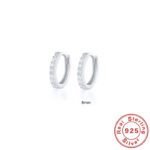 S925 Sterling Silver Circle Earrings with Turquoise and Diamond Inlay 18K Gold Plated Stud Earrings Jewelry - Image 14