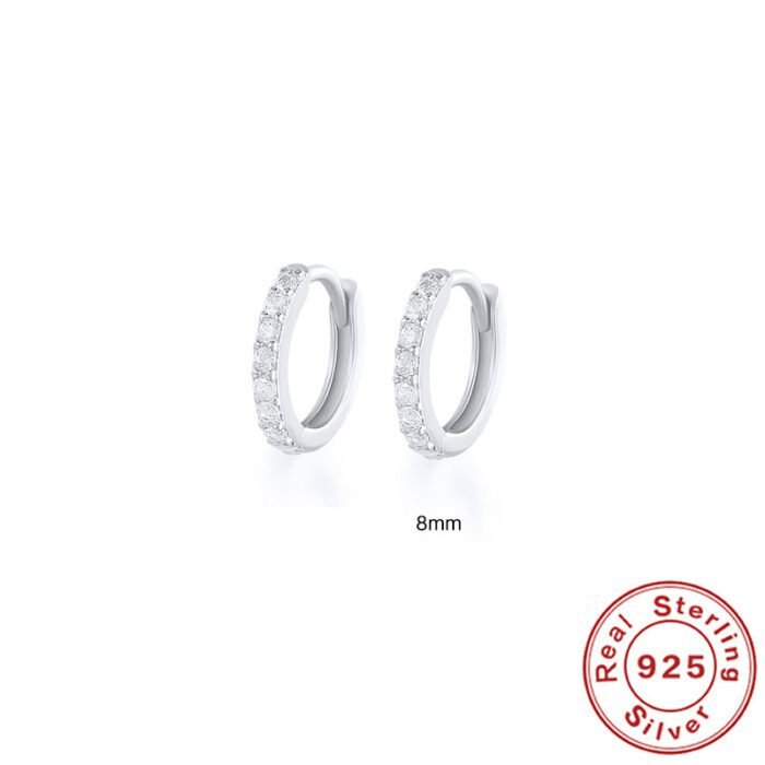 S925 Sterling Silver Circle Earrings with Turquoise and Diamond Inlay 18K Gold Plated Stud Earrings Jewelry - Image 14
