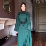 Women's Lace Trimmed Long Gown Evening Dress - Image 5