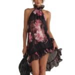 Summer New Women's Chiffon Printed Off-Shoulder Sexy Dress - Image 5