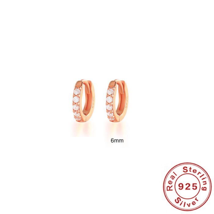 S925 Sterling Silver Circle Earrings with Turquoise and Diamond Inlay 18K Gold Plated Stud Earrings Jewelry - Image 16