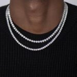 Stainless Steel 316 Polished Spring Ring Tennis Necklace for Men and Women, Fashionable Titanium Steel with Zirconium Stone Jewelry - Image 4