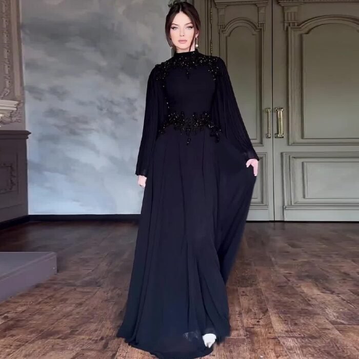 Women's Lace Trimmed Long Gown Evening Dress - Image 4