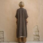 Loose Embroidered Long Robe Two-Piece Set for Women, Casual Wide-Leg Pants Outfit, Fashionable and Trendy - Image 4