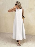 New popular solid color summer new vest long dress - Image 6