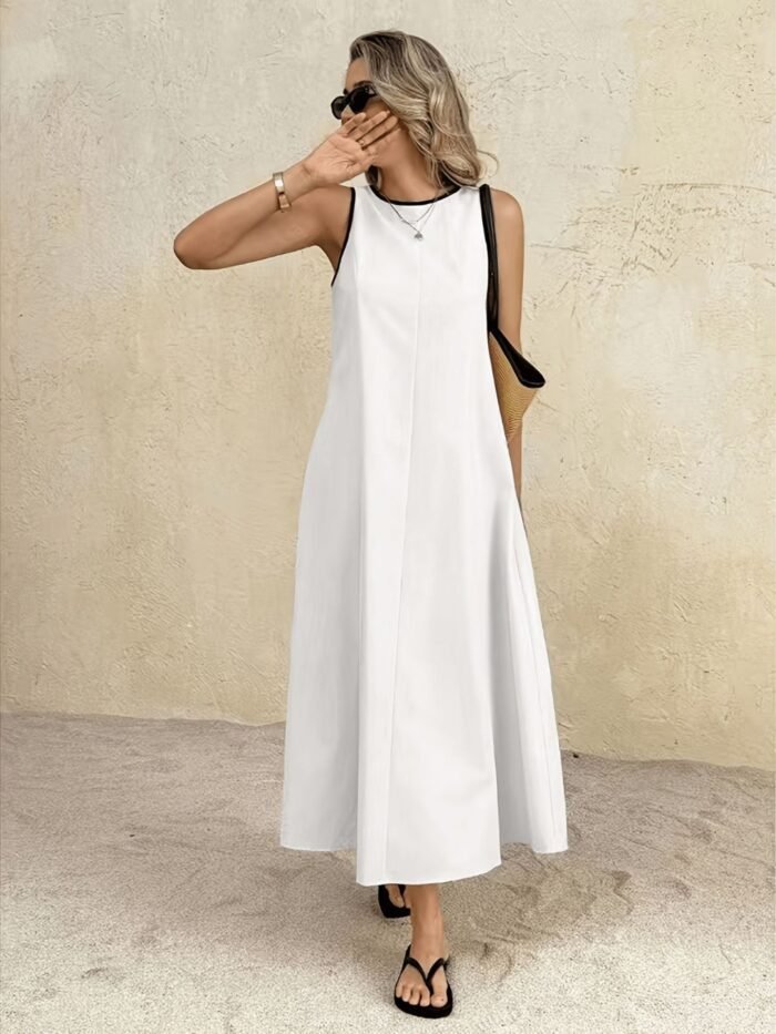 New popular solid color summer new vest long dress - Image 6