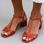 Elegant high-heeled strap with T-shaped buckle party women's sandals - Image 4