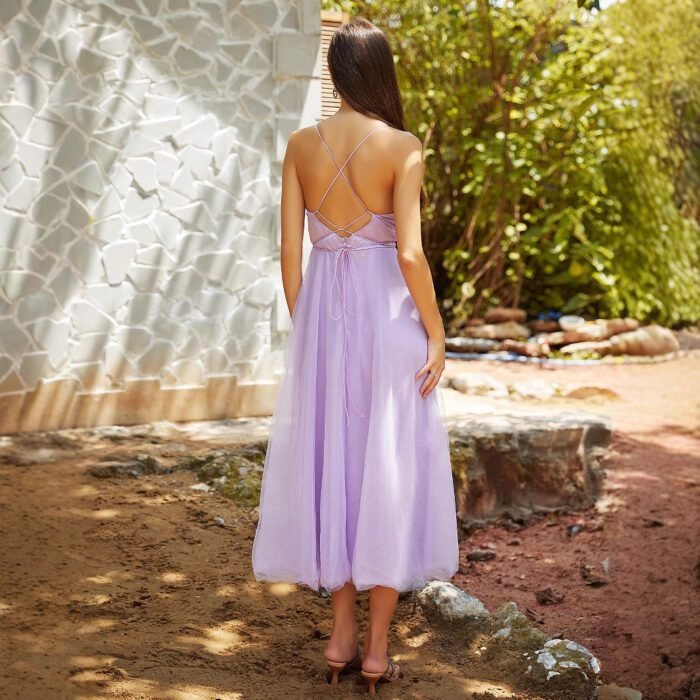 Evening Dress Purple Strapless Dress New Formal DressForeign Trade - Image 3