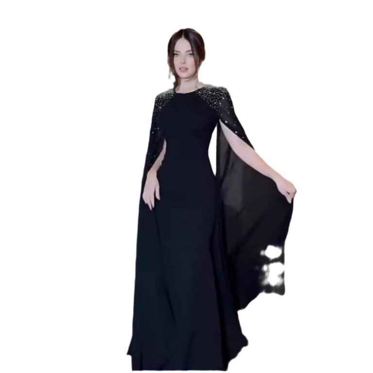 Women's Dress with Rhinestone Long Robe Evening Gown