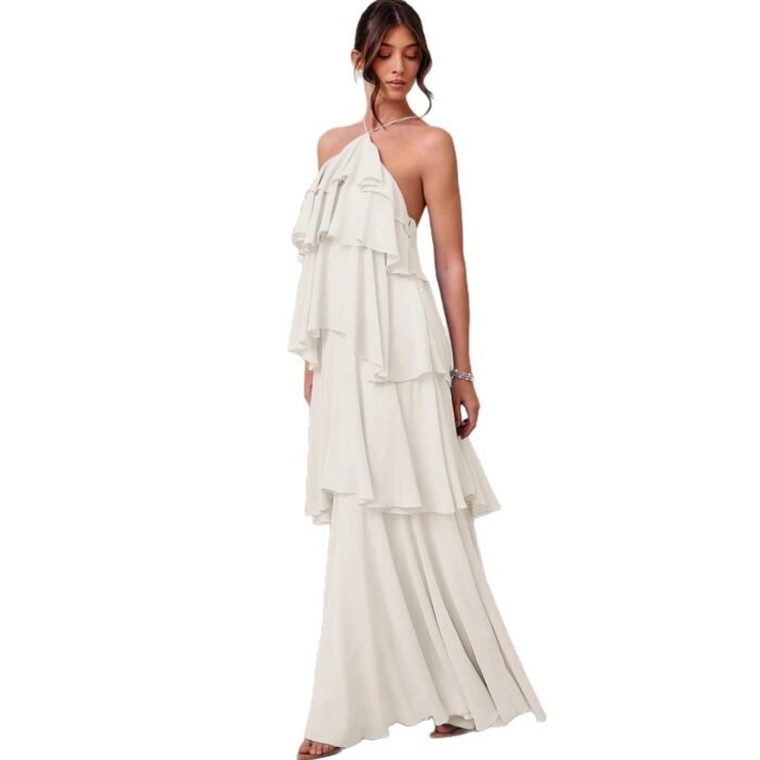 Elegant Sleeveless Long Dress Formal Dress Fashion Autumn Dress - Image 5