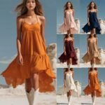 Summer New Style Vacation Bohemian Strapless Ruffle Irregular Dress for Women Beach Dress - Image 2