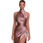 Hanging neck sleeveless slimming fit formal dress long dress - Image 4