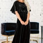Romantic New Spring Summer Short Sleeve Sexy Elegant Velvet Round Neck Dress with Fashion 3D Decoration - Image 6