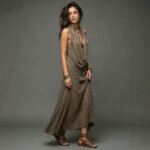 Bohemian Beach Vacation Strapless Knit Cami Dress Set Long Dress Two-Piece - Image 4
