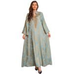 Evening Dress Embroidered Floral Kaftan Long Dress