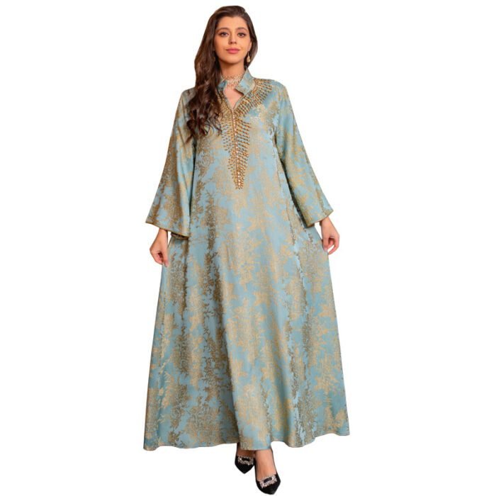 Evening Dress Embroidered Floral Kaftan Long Dress Evening Dress Embroidered Floral Kaftan Long Dress - Image 1