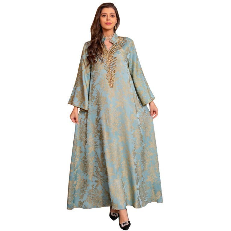 Evening Dress Embroidered Floral Kaftan Long Dress