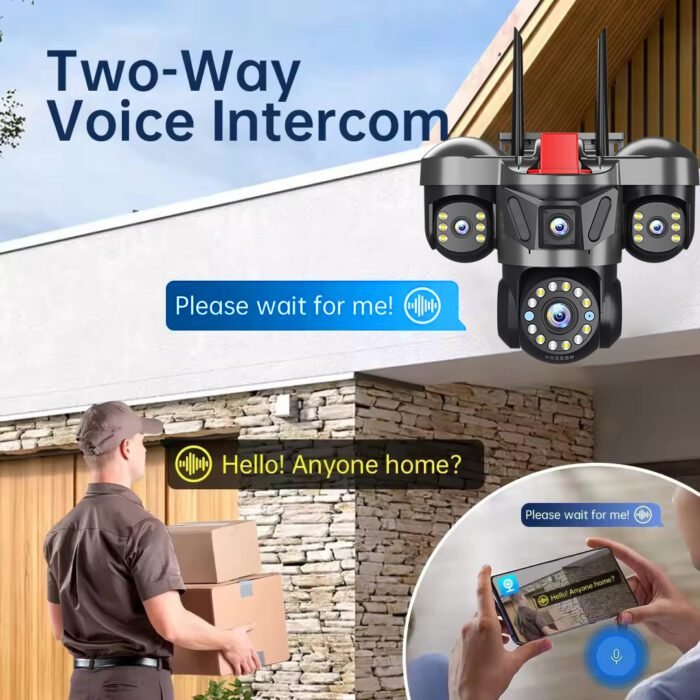 6MP Triple Lens Triple View Security Camera Wireless WiFi Outdoor HD Surveillance Camera for Home Remote Monitoring - Image 3