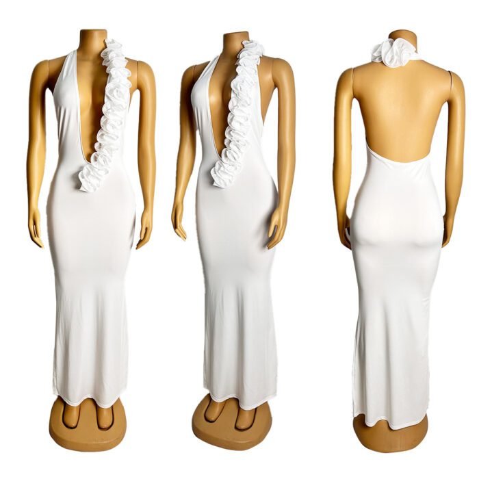 Off-the-Shoulder Backless Evening Dress - Image 4