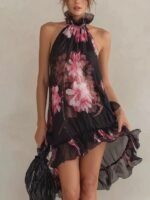 Summer New Women's Chiffon Printed Off-Shoulder Sexy Dress - Image 6