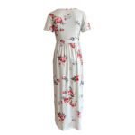 Elegant V-Neck Short Sleeve Wrap Dress with Pockets for Women - Image 3