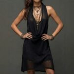 Bohemian Beach Vacation Knotted Knit Halter Top Dress Set Mid-Length Two-Piece Outfit - Image 3