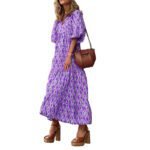 Bohemian Print Long Sleeve Maxi Dress for Women Fashion Spring Style Flowy Long Dress - Image 5
