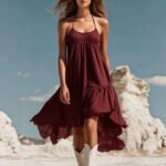 Summer New Style Vacation Bohemian Strapless Ruffle Irregular Dress for Women Beach Dress - Image 5