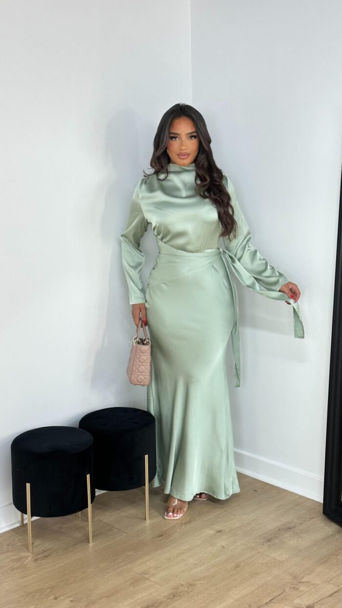 Women's Bodycon Satin Evening Dress - Image 5