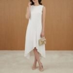 Spring New Women's Dress Dress Lazy Style Solid Color Round Neck Sleeveless Irregular Dress - Image 4