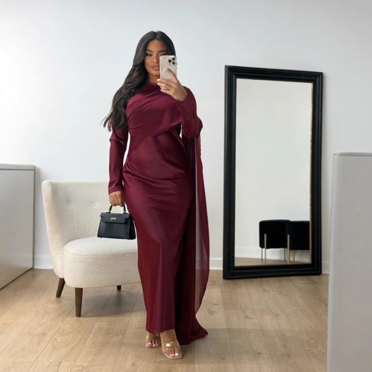 Women's Bodycon Satin Chiffon Evening Dress