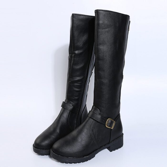 Zipper low heeled long leg boots high leg women's boots - Image 7