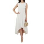 Spring New Women's Dress Dress Lazy Style Solid Color Round Neck Sleeveless Irregular Dress - Image 5