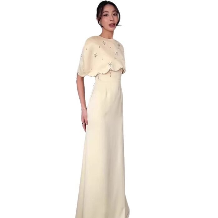 Elegant and Graceful Long Sleeve Fitted Long Dress for Women - Image 5