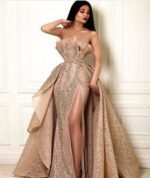 Sleeveless Strapless Flared Long Dress Evening Gown - Image 6