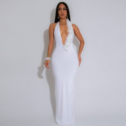 Off-the-Shoulder Backless Evening Dress