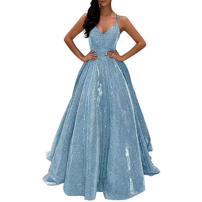 Strapless Shimmering Elegant Long Dress for Evening Events - Image 2