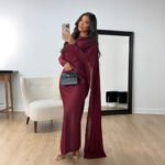 Women's Bodycon Satin Chiffon Evening Dress - Image 3