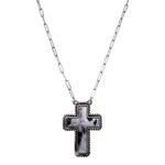 Polished Colored Stone Western Cross Necklace