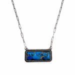 Polished Color Stone Bar Necklace