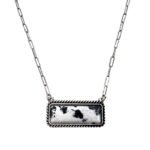 Polished Color Stone Bar Necklace