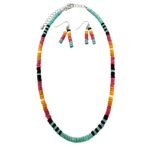 Wooden Beaded Southwestern Necklace with Earrings