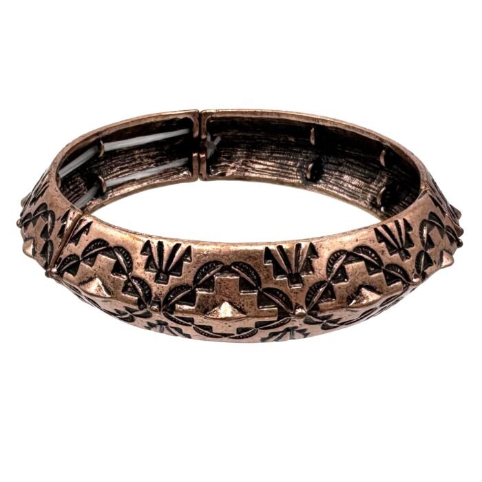 Antique Metalwork Western Native Stretch Bracelet Antique Metalwork Western Native Stretch Bracelet